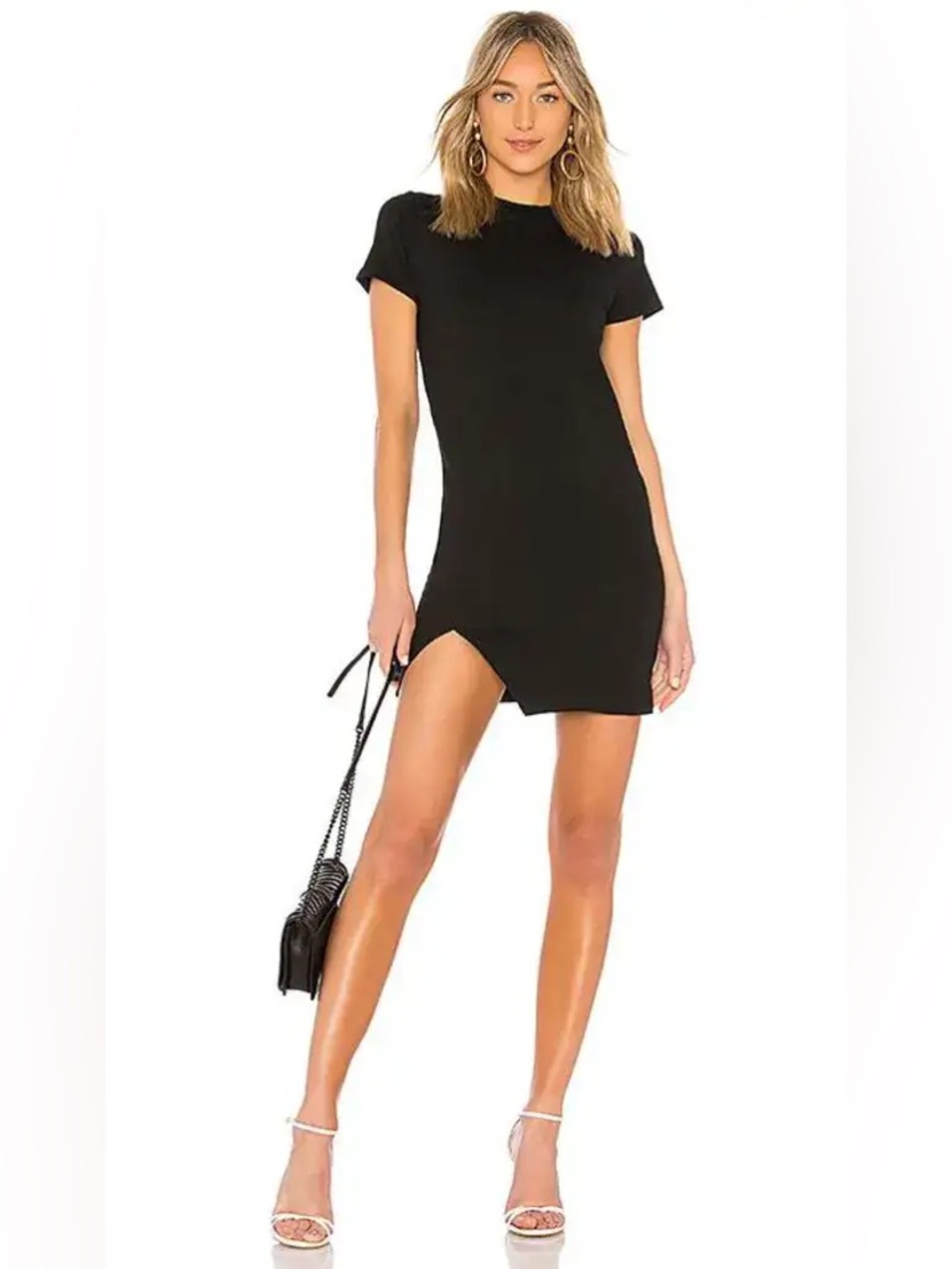NWOT superdown Black Slit Mini Dress